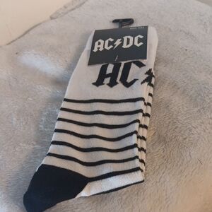 AC/DC White and Black Socks